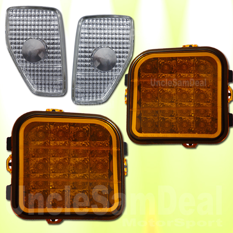 HUMMER H3 AMBER LENS LED TURN SIGNAL LIGHT WITH CLEAR CORNER SIDE